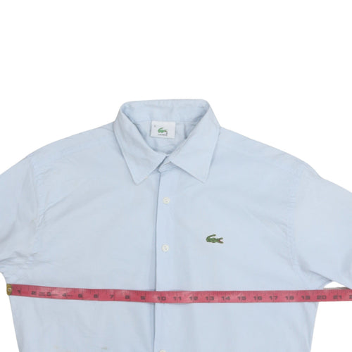 Lacoste Men’s Blue Long Sleeve Cotton Button-Up Shirt Size L