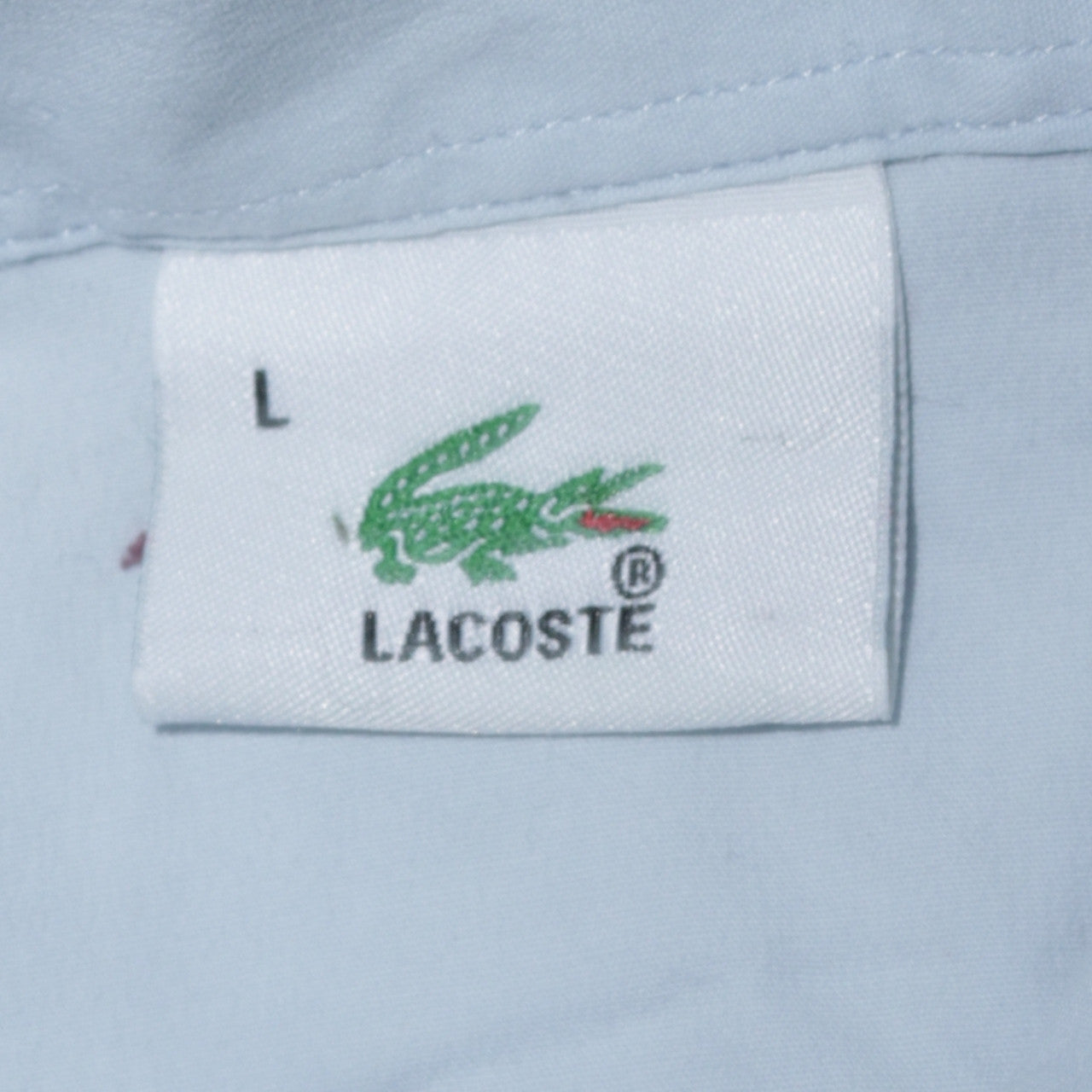 Lacoste Men’s Blue Long Sleeve Cotton Button-Up Shirt Size L