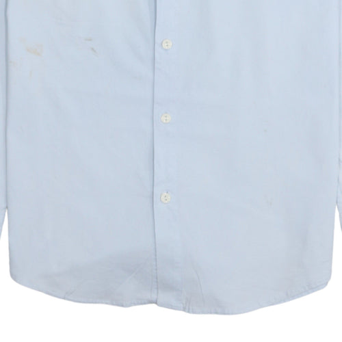 Lacoste Men’s Blue Long Sleeve Cotton Button-Up Shirt Size L