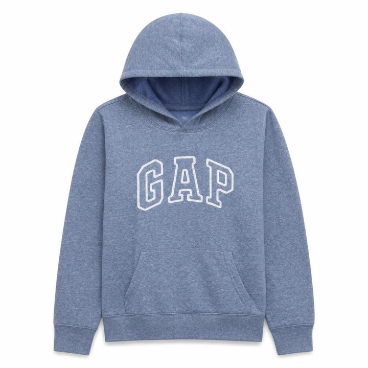 Gap Men's Blue Small Pullover Hoodie with Logo Fleece Sweatshirt