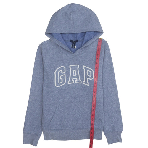 GAP Men's Blue Small Pullover Hoodie with Logo Fleece Sweatshirt