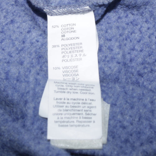 GAP Men's Blue Small Pullover Hoodie with Logo Fleece Sweatshirt