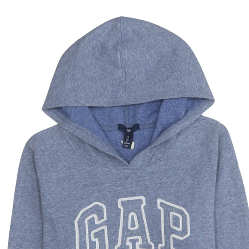 GAP Men's Blue Small Pullover Hoodie with Logo Fleece Sweatshirt