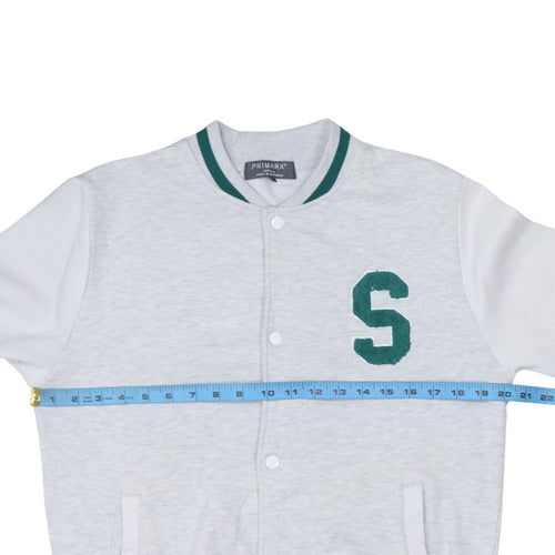 Primark Men’s Grey Varsity Jacket Small Letterman College Style