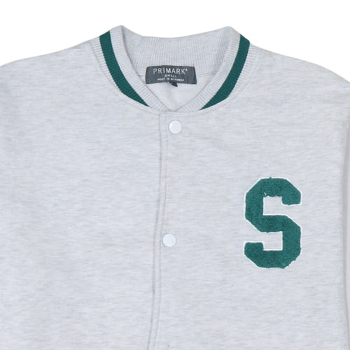 Primark Men’s Grey Varsity Jacket Small Letterman College Style