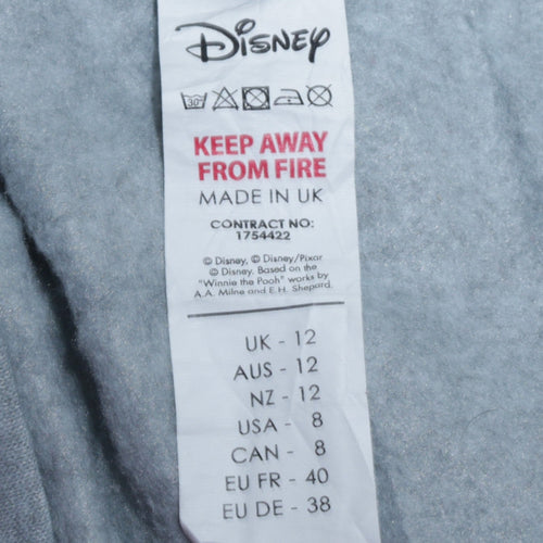 Disney Women Grey Size 12 Mickey Mouse Long Sleeve T-Shirt Dress