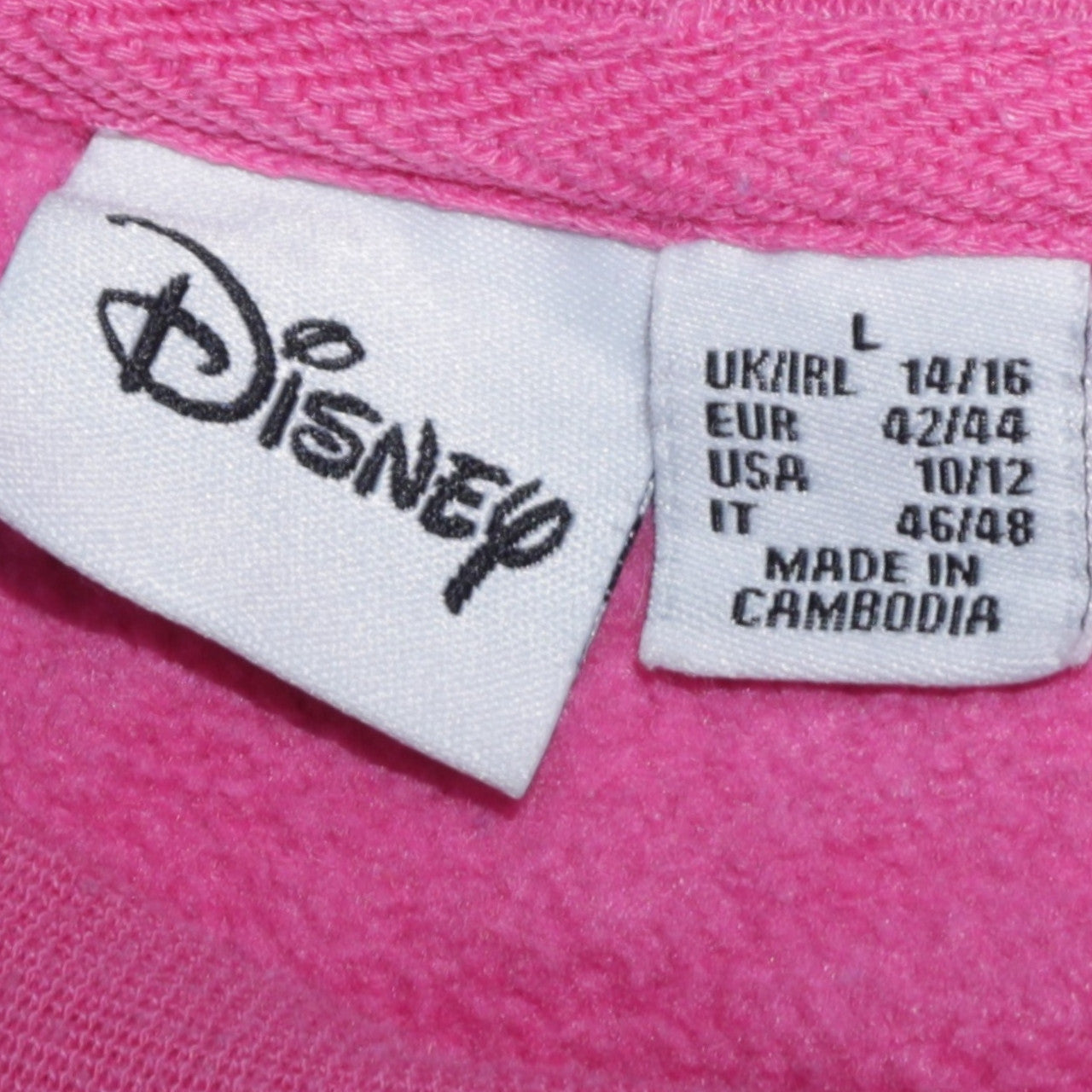 Disney Women Pink Stitch & Angel Sweatshirt L 14/16 Pullover Crew Neck
