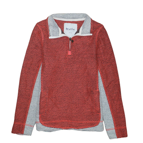 Weird Fish Womens Red Grey 1/4 Zip Pullover Sweatshirt Size 10