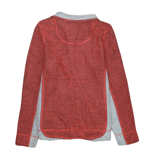 Weird Fish Womens Red Grey 1/4 Zip Pullover Sweatshirt Size 10