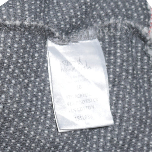 Weird Fish Womens Red Grey 1/4 Zip Pullover Sweatshirt Size 10