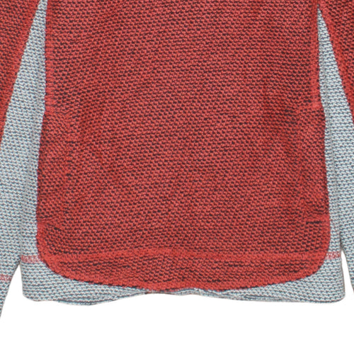 Weird Fish Womens Red Grey 1/4 Zip Pullover Sweatshirt Size 10