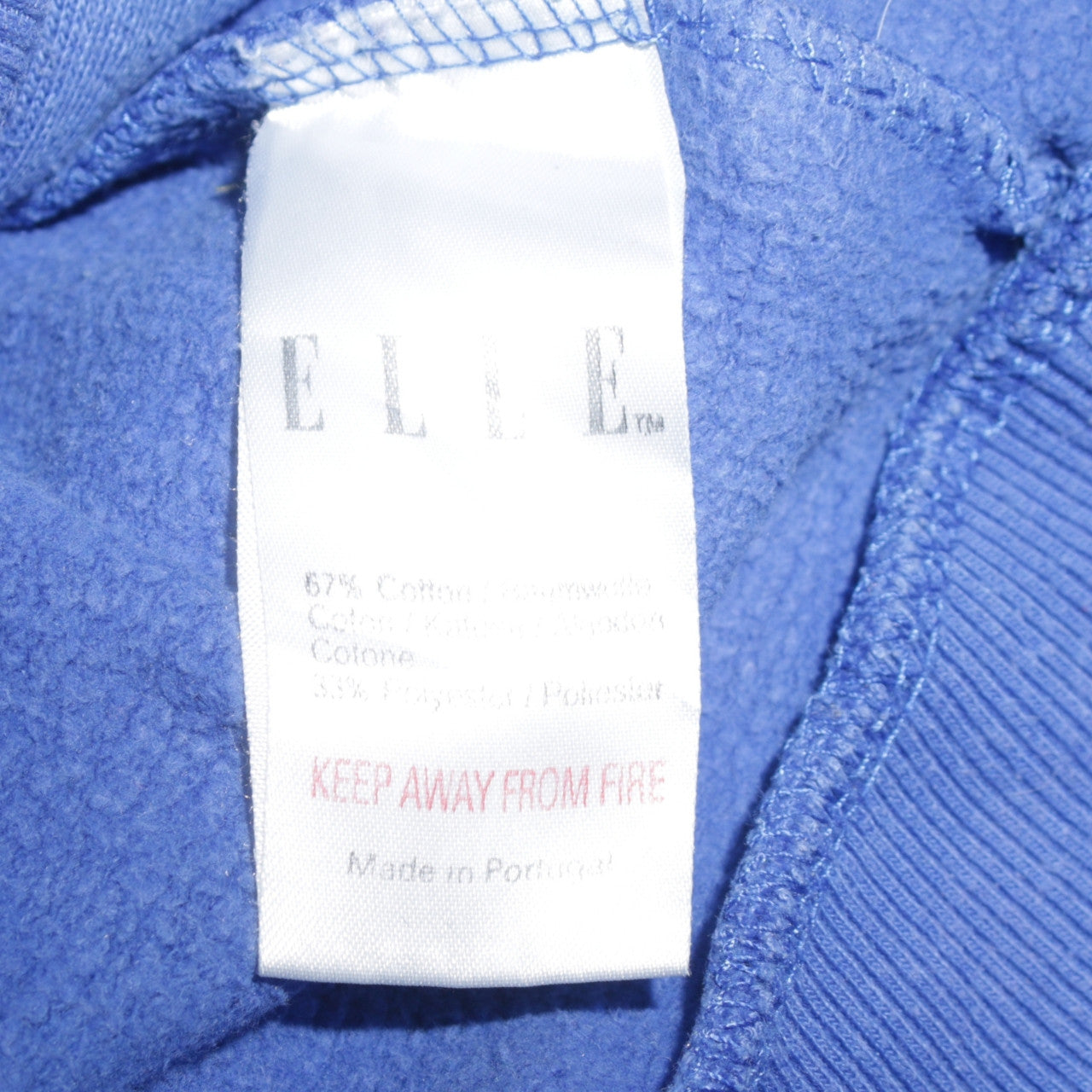 ELLE Sports Women Blue Full Zip Hoodie Medium Cotton Blend