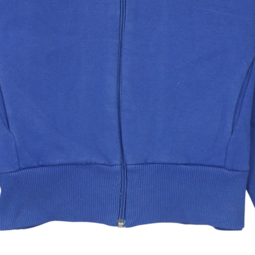 ELLE Sports Women Blue Full Zip Hoodie Medium Cotton Blend