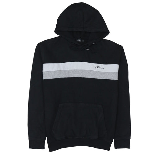 boohooMAN Men's Black Small Pullover Hoodie with Logo