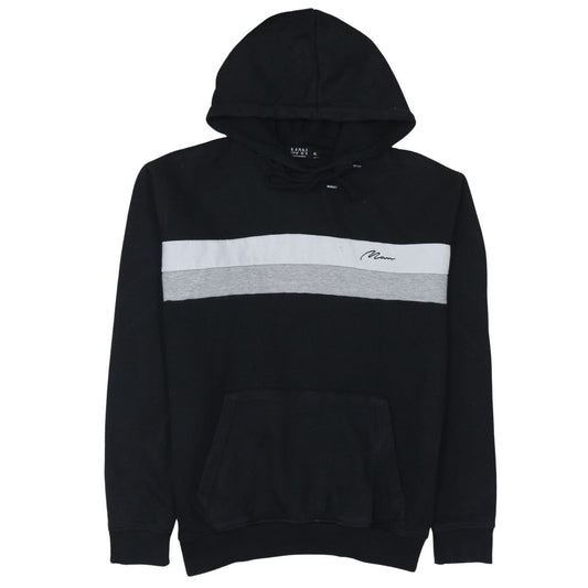 boohooMAN Men's Black Small Pullover Hoodie with Logo