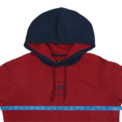 Lee Men's Red Pullover Hoodie M Regular Fit Fleece Sweatshirt