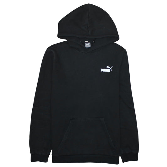 Puma Boys Black Pullover Hoodie 15-16 Years Logo Hooded Sweatshirt