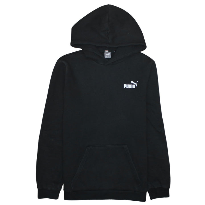 Puma Boys Black Pullover Hoodie 15-16 Years Logo Hooded Sweatshirt