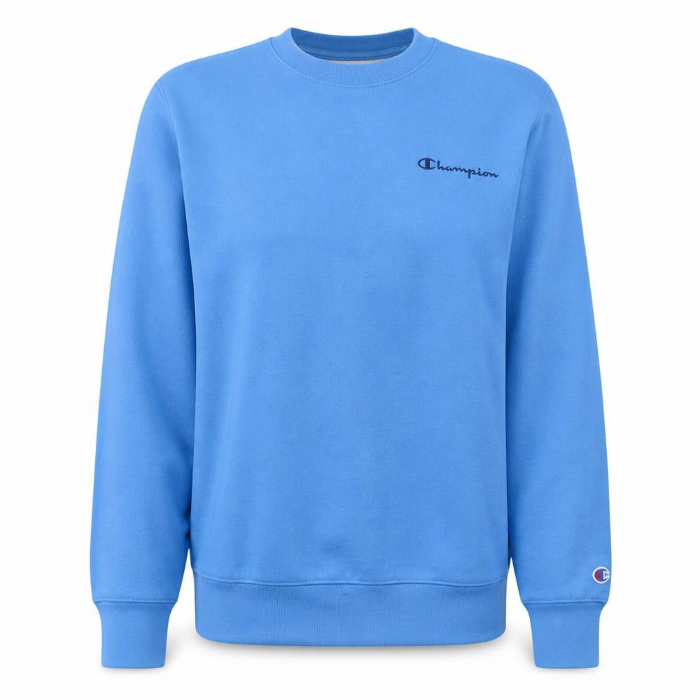 Front view of Champion Elite Blue Cotton Blend Women's Sweatshirt M Pullover Crew Neck