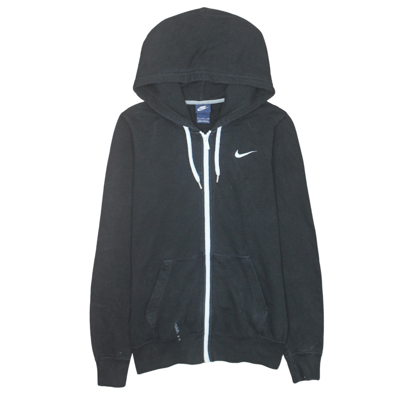 Nike Women's Black Full Zip Hoodie Small Logo Hooded Sweatshirt