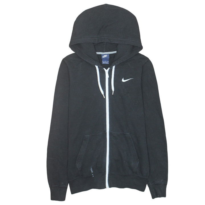 Nike Women's Black Full Zip Hoodie Small Logo Hooded Sweatshirt