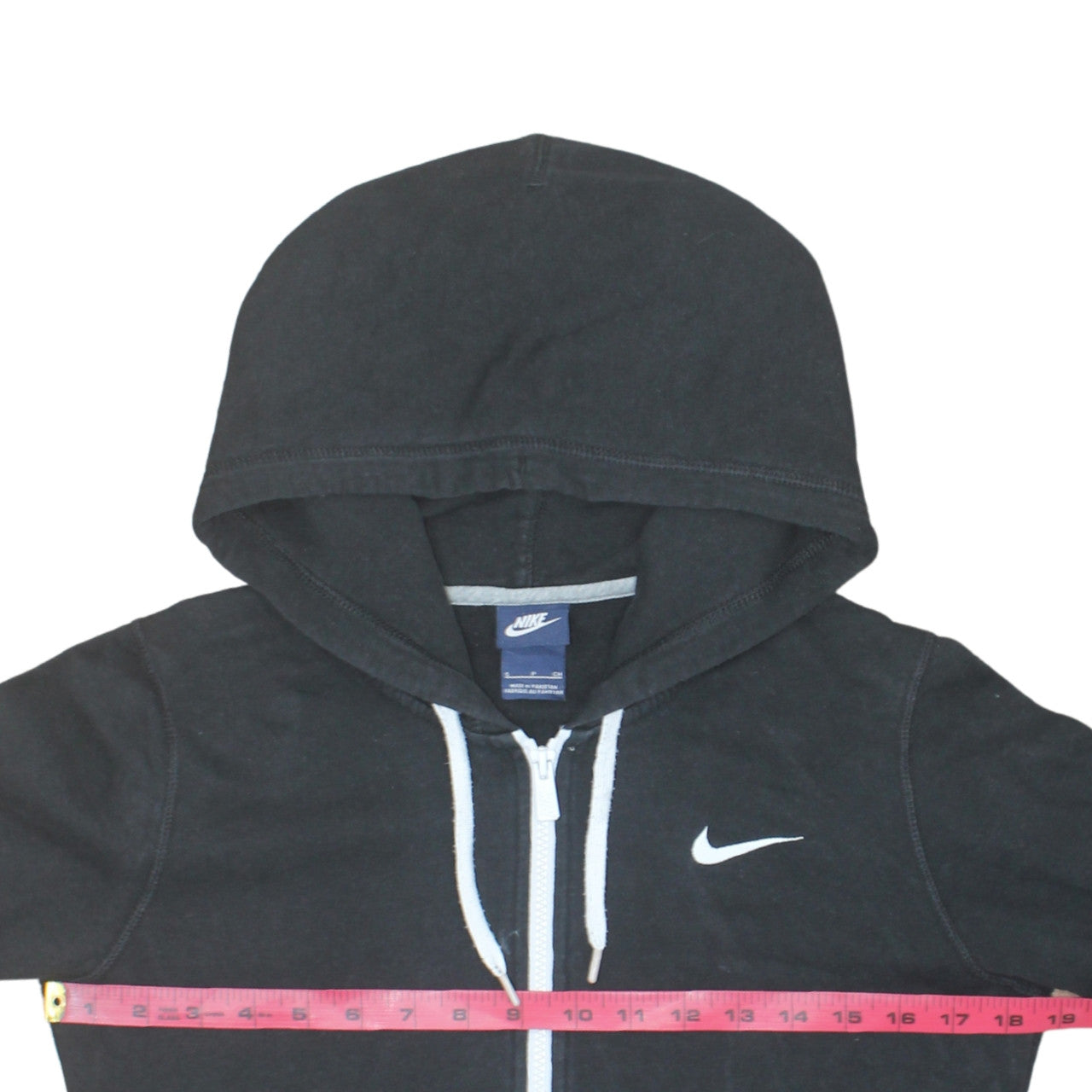Nike Women's Black Full Zip Hoodie Small Logo Hooded Sweatshirt