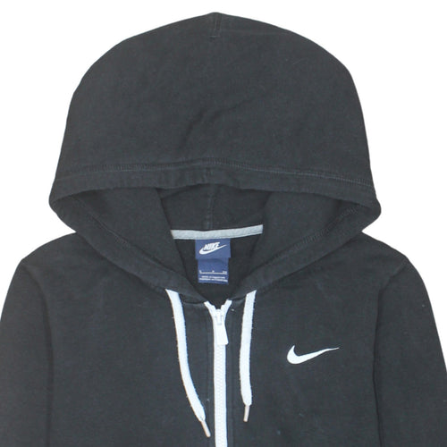 Nike Women's Black Full Zip Hoodie Small Logo Hooded Sweatshirt