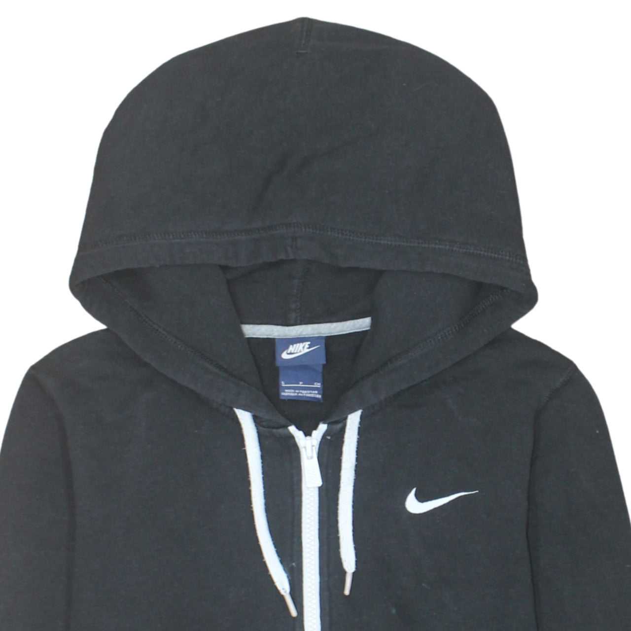 Nike Women's Black Full Zip Hoodie Small Logo Hooded Sweatshirt