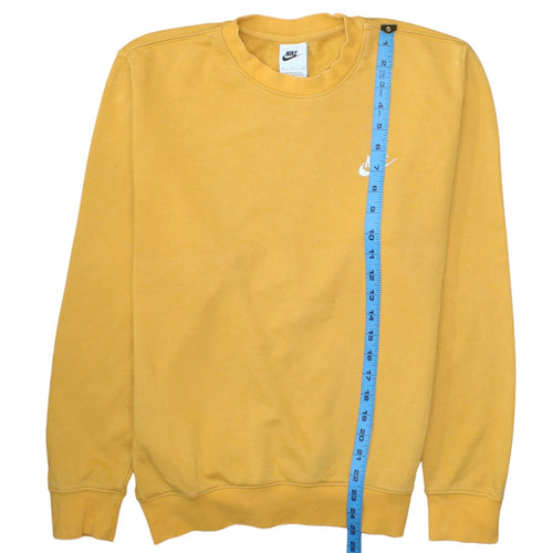 Nike Men's Yellow Crew Neck Pullover Sweatshirt Small Cotton Blend