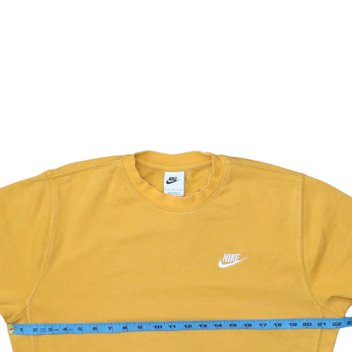 Nike Men's Yellow Crew Neck Pullover Sweatshirt Small Cotton Blend