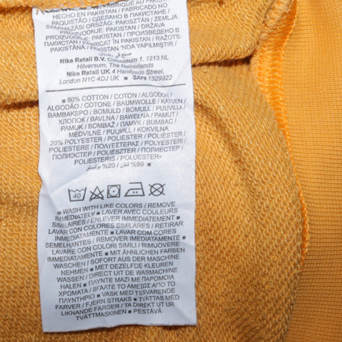 Nike Men's Yellow Crew Neck Pullover Sweatshirt Small Cotton Blend