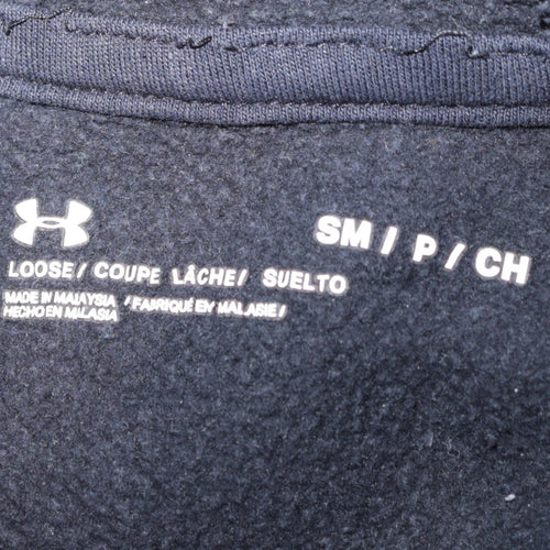 Under Armour Men’s Black Pullover Hoodie Small Logo Fleece Sweatshirt