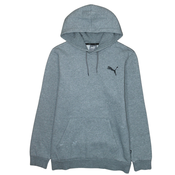 Puma Men's Grey Small Pullover Hoodie Sweatshirt with Logo