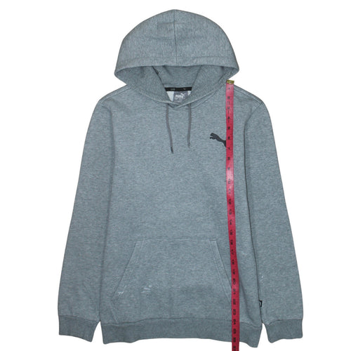 Puma Men's Grey Small Pullover Hoodie Sweatshirt with Logo