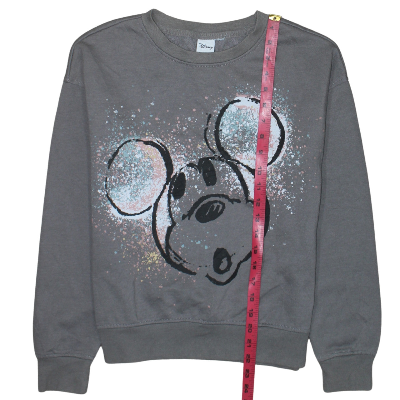 Disney Women’s Grey Mickey Mouse Pullover Sweatshirt 2XS