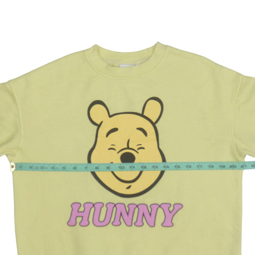 Disney Women Yellow XS Winnie the Pooh Hunny Pullover Sweatshirt