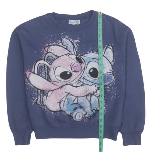 Disney Primark Cares Women Blue 2XS Pullover Sweatshirt Stitch Angel Design