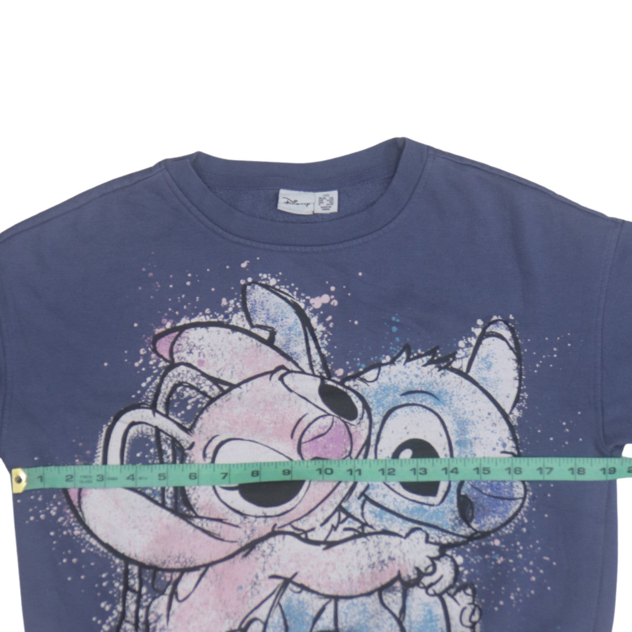 Disney Primark Cares Women Blue 2XS Pullover Sweatshirt Stitch Angel Design