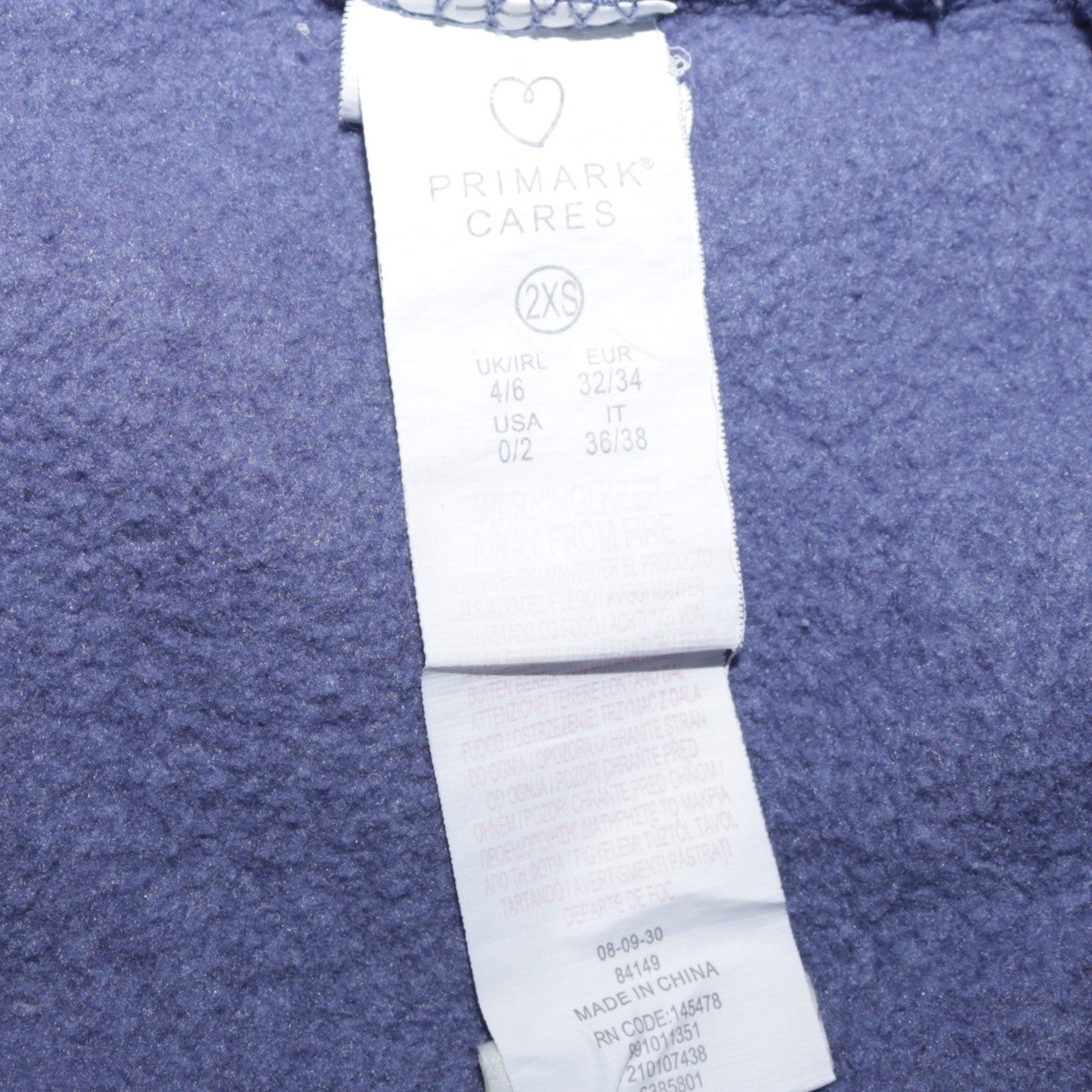 Disney Primark Cares Women Blue 2XS Pullover Sweatshirt Stitch Angel Design