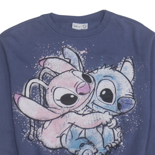 Disney Primark Cares Women Blue 2XS Pullover Sweatshirt Stitch Angel Design