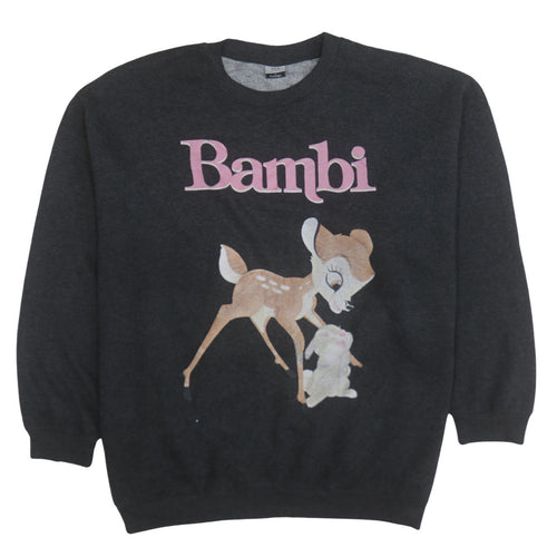 Disney Classics George Women’s Charcoal Bambi Sweatshirt L 16-18