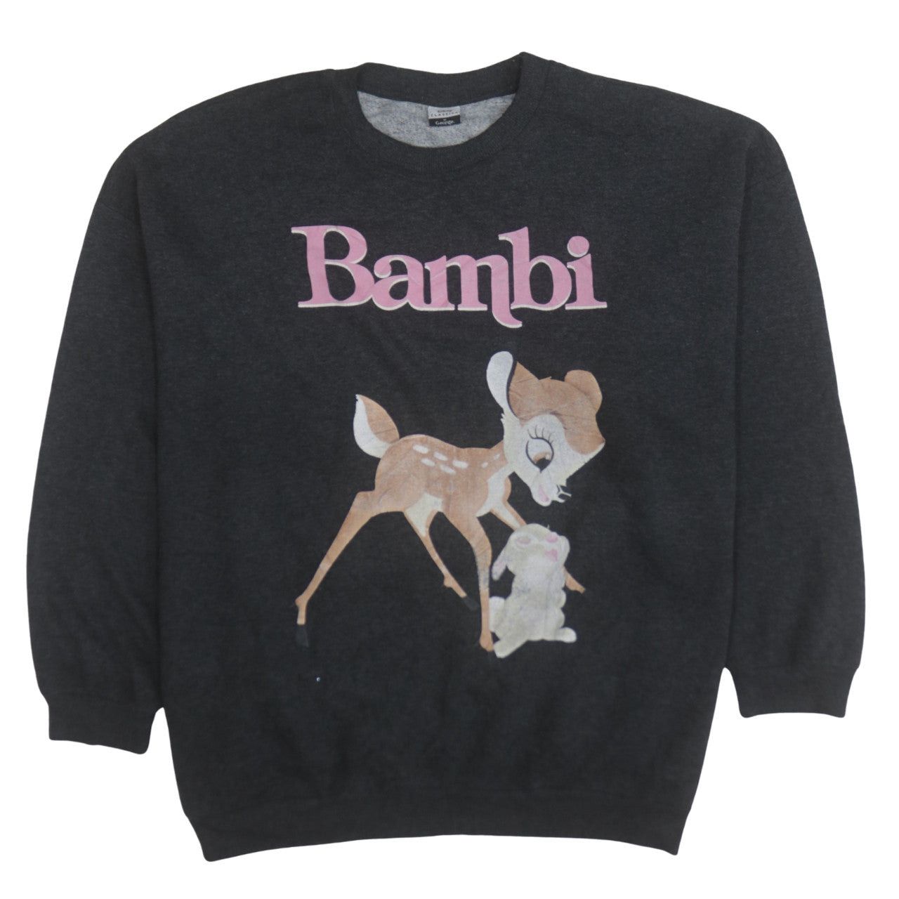 Disney Classics George Women’s Charcoal Bambi Sweatshirt L 16-18