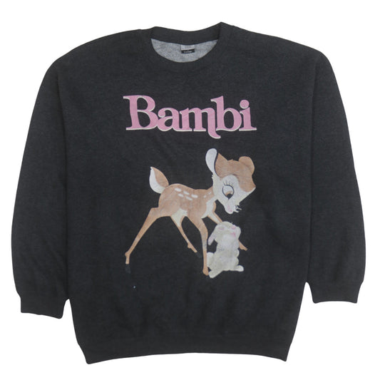 Disney Classics George Women’s Charcoal Bambi Sweatshirt L 16-18