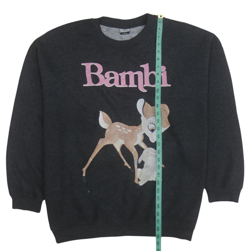 Disney Classics George Women’s Charcoal Bambi Sweatshirt L 16-18
