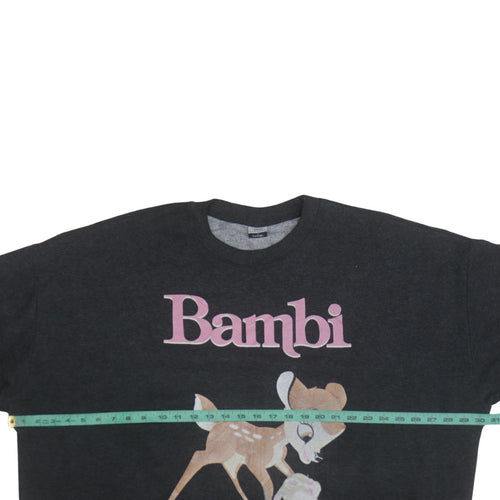 Disney Classics George Women’s Charcoal Bambi Sweatshirt L 16-18