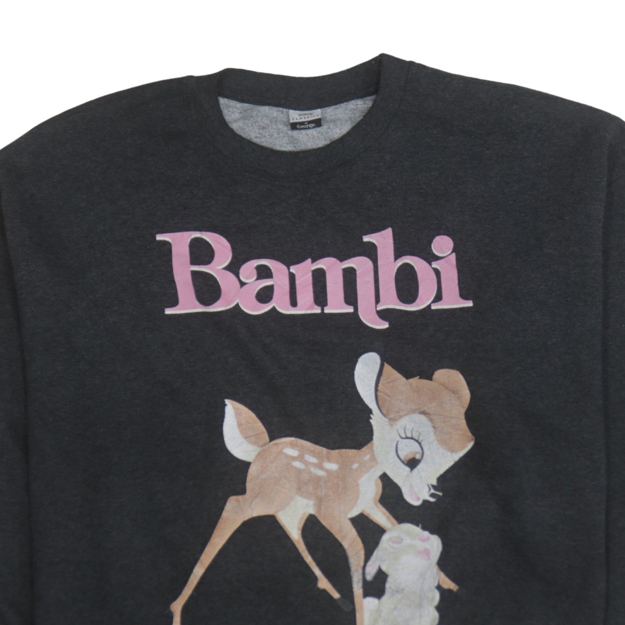 Disney Classics George Women’s Charcoal Bambi Sweatshirt L 16-18