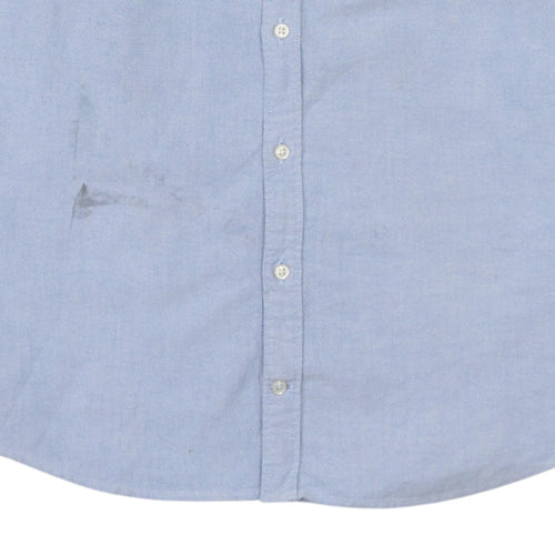 Tommy Hilfiger Men Blue L New York Fit Cotton Button-Down Shirt