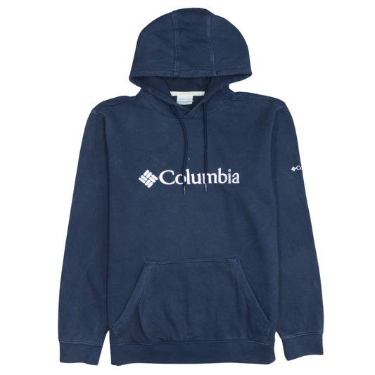 Columbia Men’s Blue Pullover Hoodie M Graphic Logo Fleece