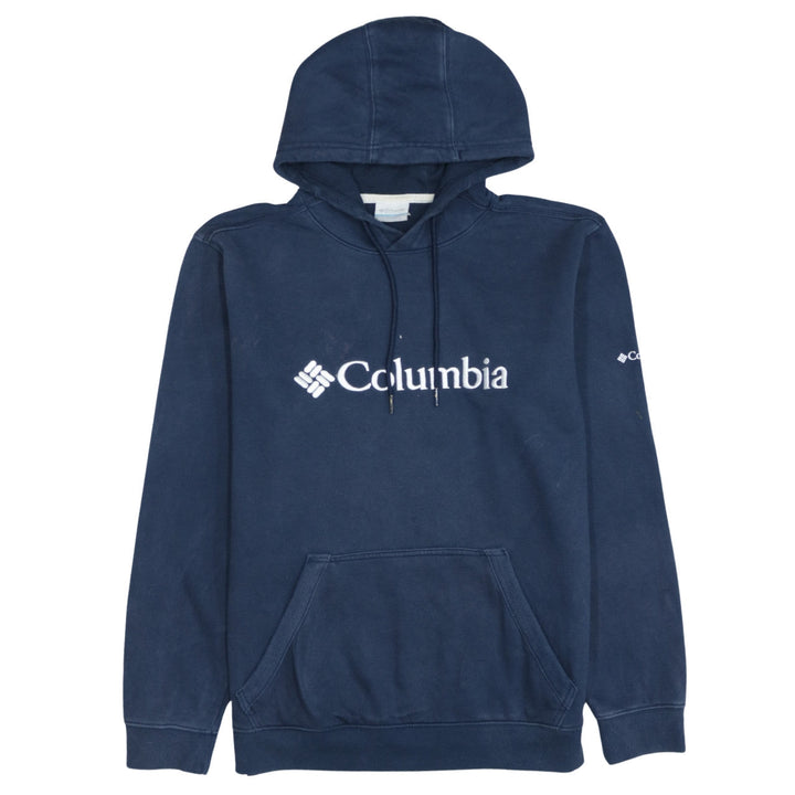 Columbia Men’s Blue Pullover Hoodie M Graphic Logo Fleece