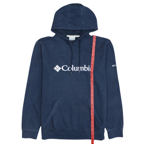 Columbia Men’s Blue Pullover Hoodie M Graphic Logo Fleece